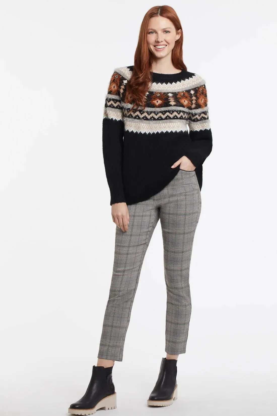 Tribal | Crew Neck Intarsia Sweater | Women's