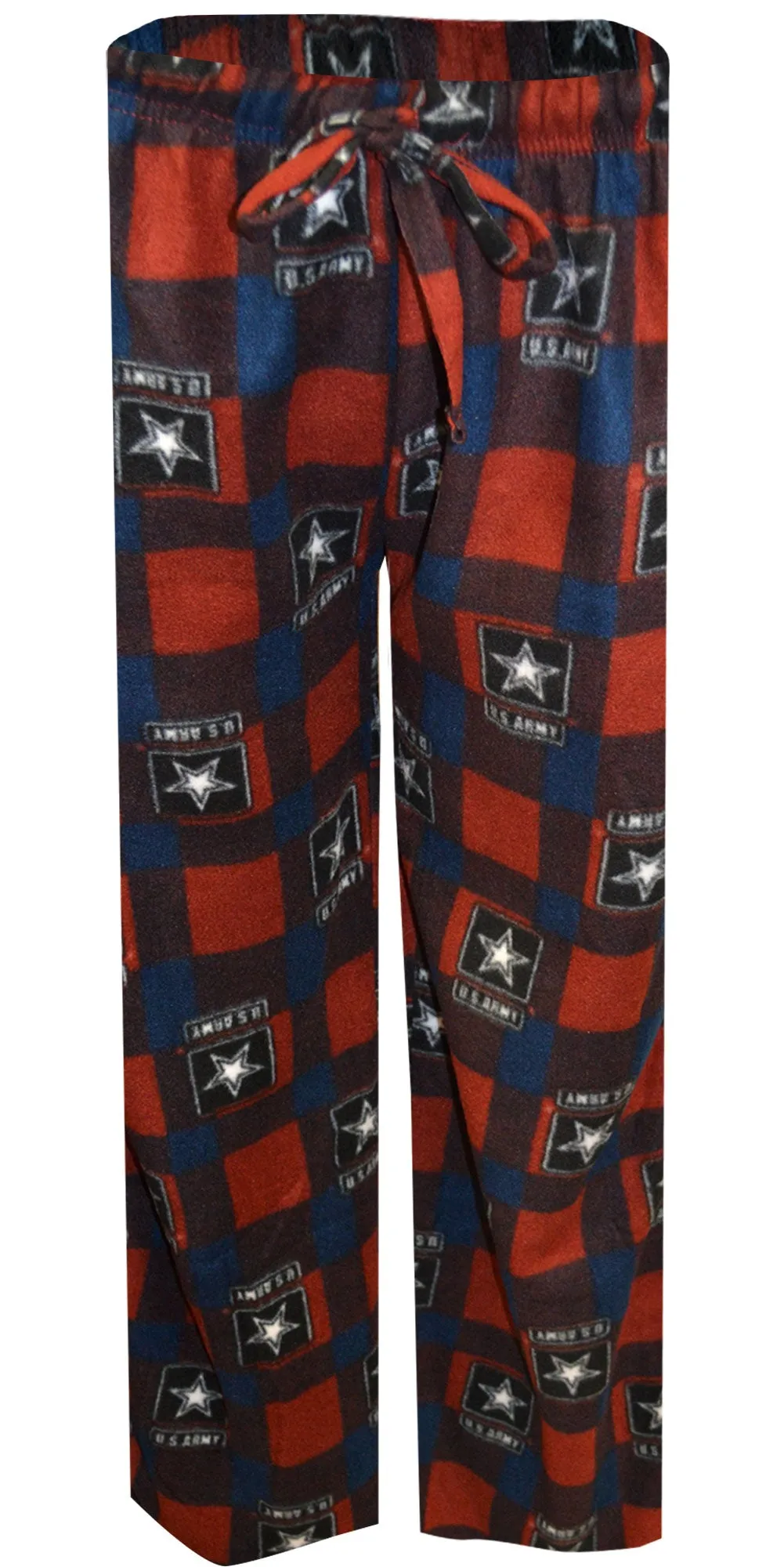 US Army Maroon and Navy Plaid Fleece Lounge Pant