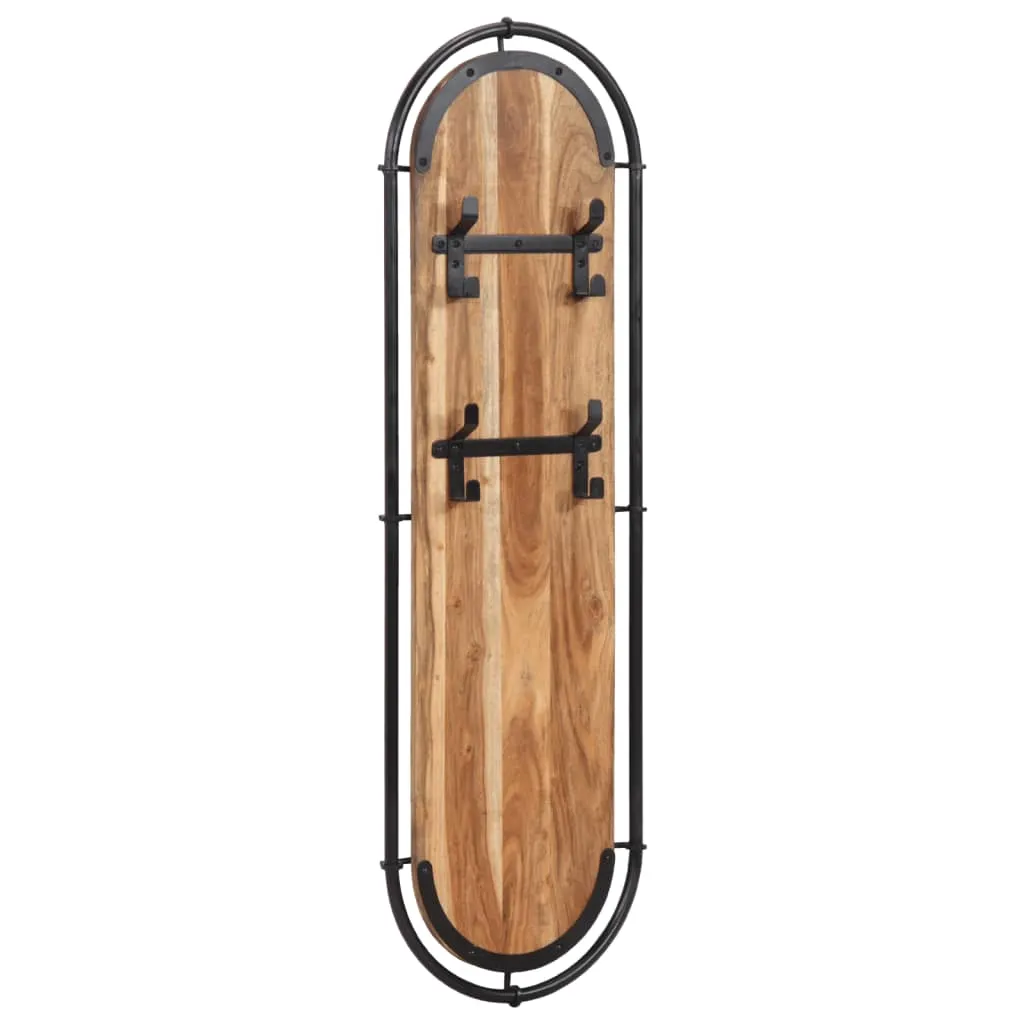 Wall-mounted Coat Racks with 4 Hooks 2 pcs Solid Wood Acacia