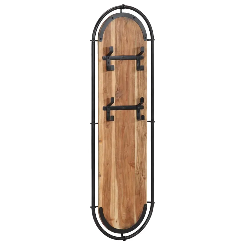 Wall-mounted Coat Racks with 4 Hooks 2 pcs Solid Wood Acacia