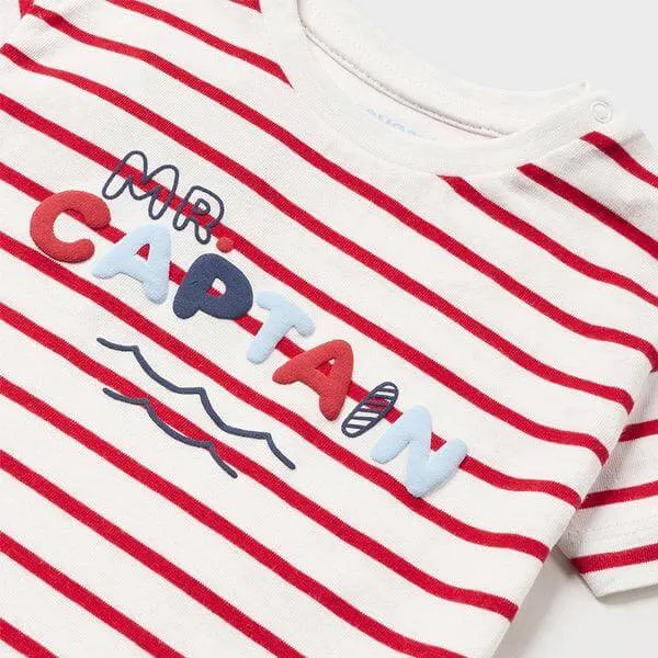 WHITE AND RED BABY BOY T-SHIRT SET