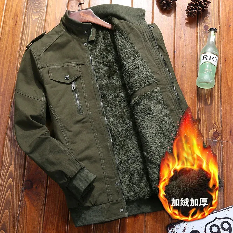 Winter Warm Jackets Thick Fleece Men's Coats Casual Cotton Mens Military Tactical Parka Outerwear Windbreak Plus Thick Warm