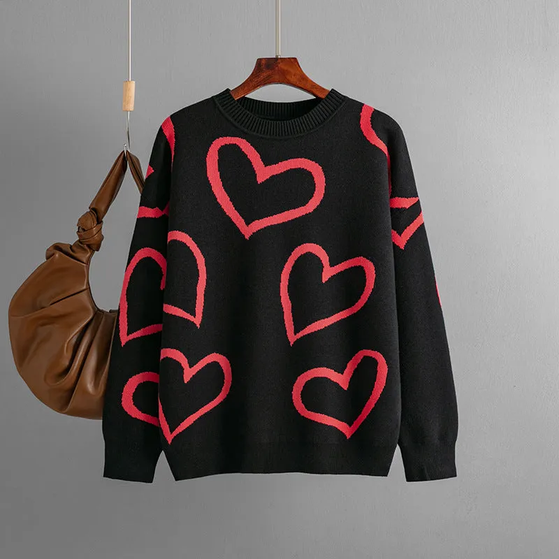 Women's Heart Color Sweater