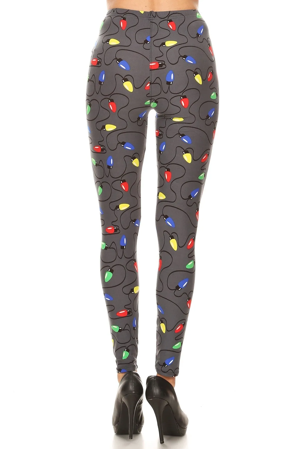 Women's Plus Christmas Light Pattern Printed Leggings