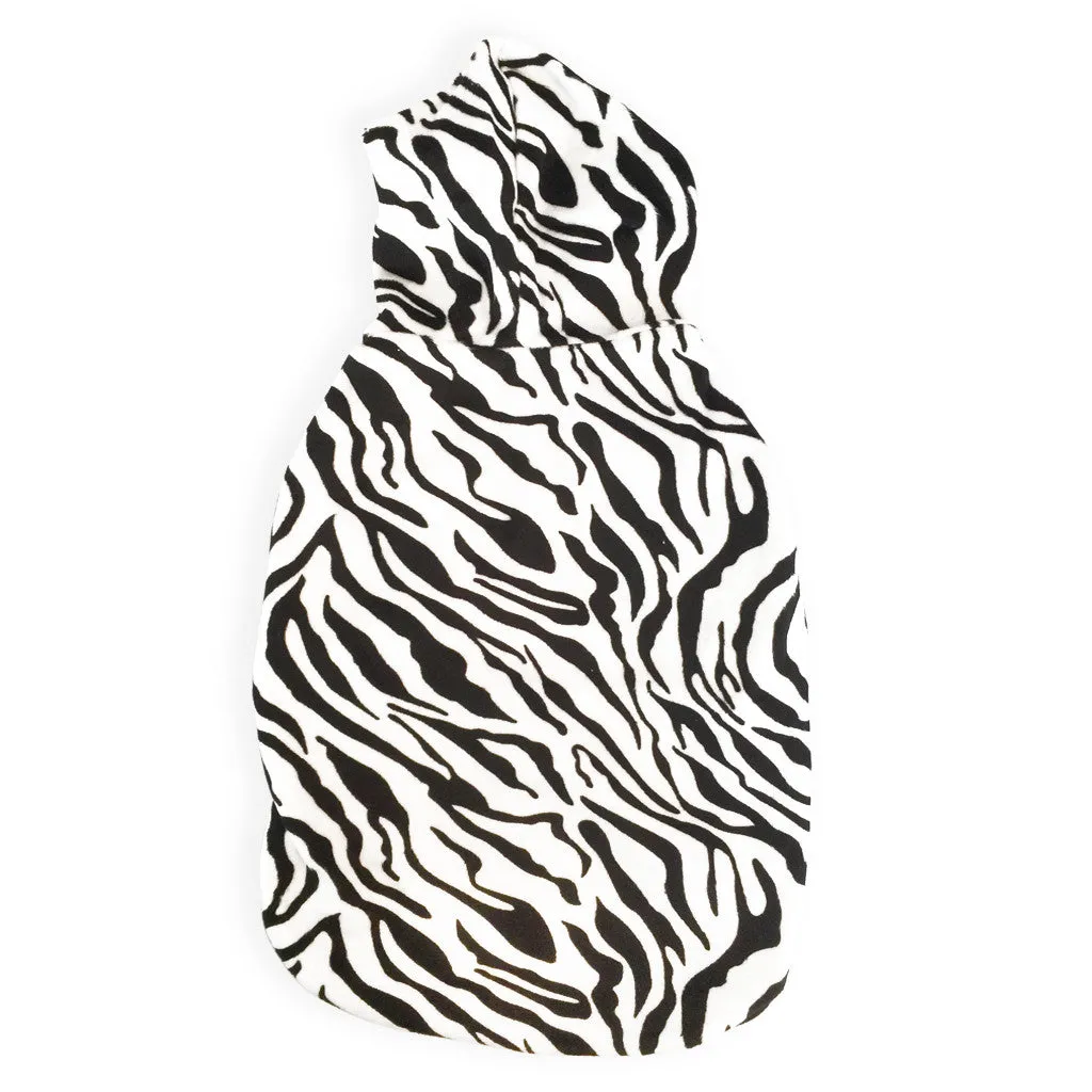 Zebra Velour Dog Hoodie Dog Coat for Small Medium Dogs