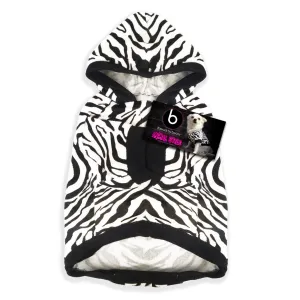 Zebra Velour Dog Hoodie Dog Coat for Small Medium Dogs